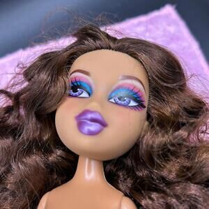 MGA Bratz Fashion Doll TLC CONDITION Nude Nevra Pride Curly Brunette OOAK Base